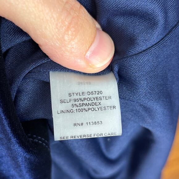 Sugar Lips Blue Velvet Long Sleeve Mini Dress Open Back Puff Shoulder holiday - Picture 8 of 9